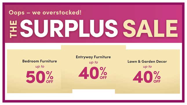 Oops, extra savings on extra furniture for you.