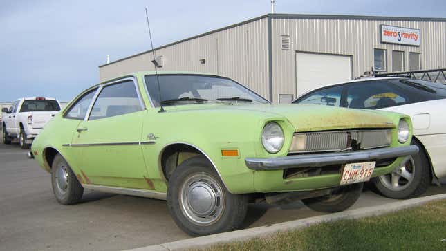 Quite an early Ford Pinto in a oh so 70s lime green. Excellent.