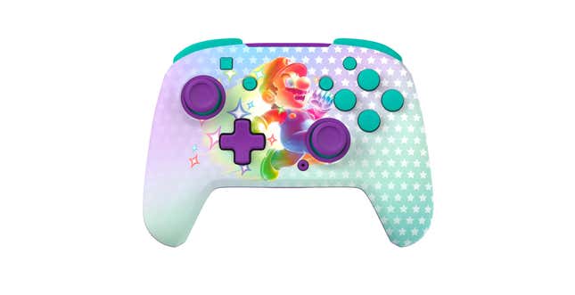 A wireless controller has Mario on it.