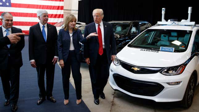 Trump with GM CEO Mary Barra