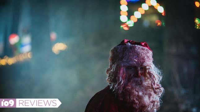 A very dirty, very angry-looking Santa Claus