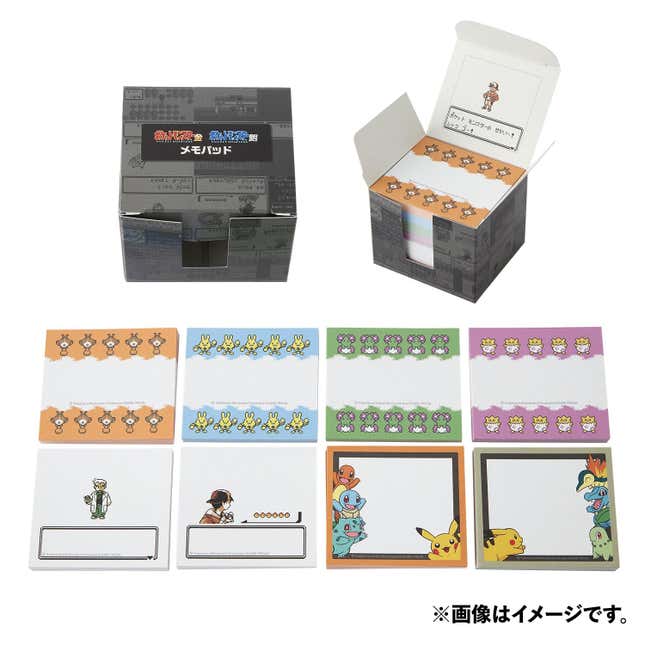 Sticky notes featuring art of different Pokemon and in-game sprites.