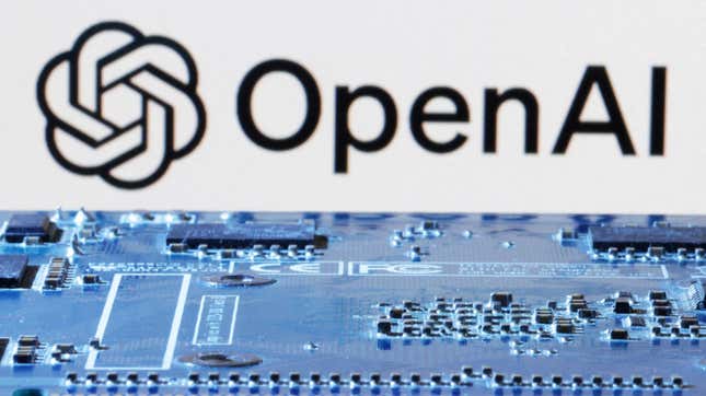 OpenAI logo is seen near computer motherboard in this illustration taken January 8, 2024.