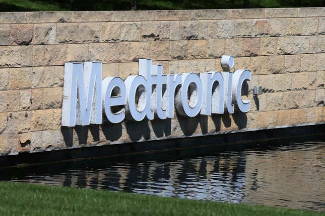 FILE - The Medronic logo is reflected in a lake at the company&#39;s offices in Fridley, Minn., on Aug. 29, 2019. An executive at a medical device company has been convicted in Minnesota of insider trading for a scheme involving negotiations for the acquisition of the firm that was valued at $1.6 billion, prosecutors said Tuesday, Feb. 20, 2024. Doron Tavlin was a vice president for business development at the Minneapolis office of Mazor Robotics in 2018 when he learned there was the potential that the company could be purchased by Israeli-based Medtronic, Inc., according to a statement from the U.S. Attorney&#39;s Office. (AP Photo/Jim Mone, File)