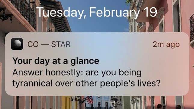 Image for article titled Why Are Co-Star's Daily Notifications So Rude?