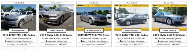 Image for article titled Here Are The Best Used Car Deals You Can Buy From Hertz
