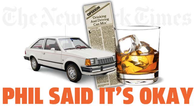 Image for article titled Check Out This Pro-Drunk Driving Opinion Piece The NYT Published In 1984