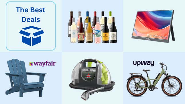 Image for article titled Best Deals of the Day: Wayfair, Upway e-Bike, Swirl Wine Shop, Bissell Cleaner, Portable Monitor & More