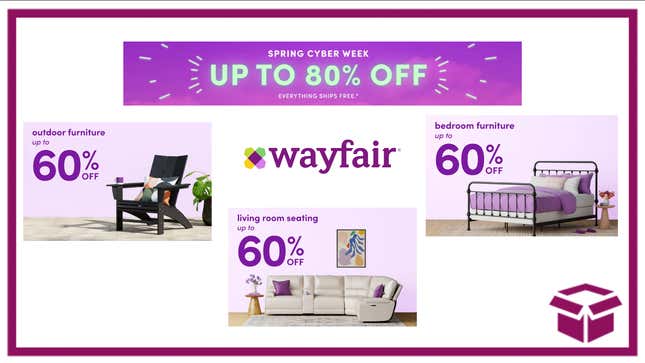 Image for article titled Wayfair’s Spring Cyber Week Is Here — Save Up to 80% on Furniture, Lighting, Mattresses, Decor &amp; More