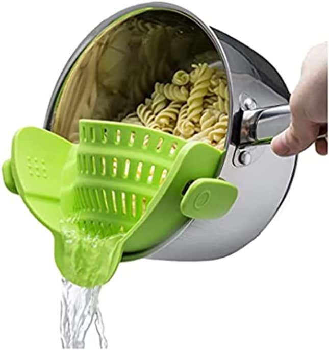 Image for article titled Revolutionize Your Kitchen with the Gizmo Snap N Strain Pot &amp; Pasta Strainer, 57% Off