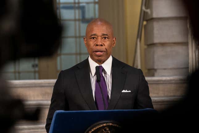 New York, NY - March 30, 2022: Mayor Eric Adams makes Social Services Announcement with members of his administration at City Hall.