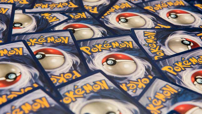 A photo shows Pokémon cards. 