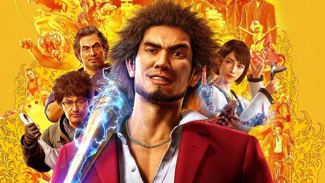 Artwork shows the characters in Yakuza: Like a Dragon. 