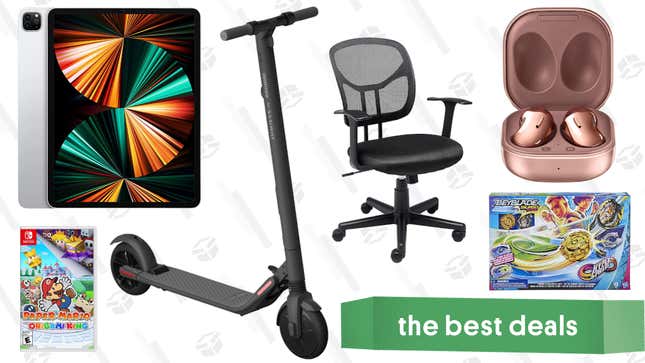 Image for article titled Friday&#39;s Best Deals: iPad Pro (2021), Samsung Galaxy Buds Live, Paper Mario, The Witcher 3, Beyblade Burst Rise, Amazon Office Chair, Segway Electric Scooter, and More