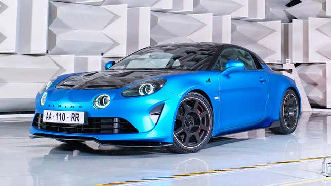 Alpine A110 R front quarter view