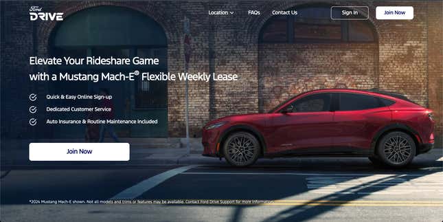 Image for article titled Ford's Drive Rideshare Mach-E Program Is Perfect For Uber Drivers That Don't Understand Math