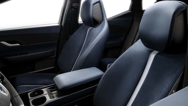 A photo of the interior of a Fisker Ocean electric car. 