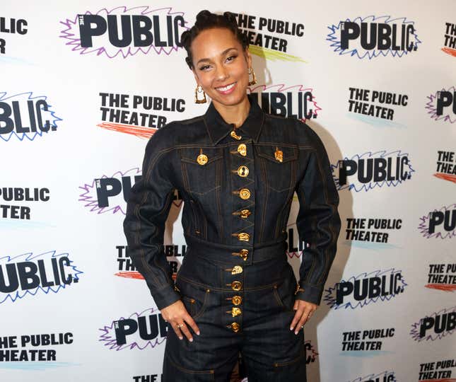 NEW YORK, NEW YORK - NOVEMBER 19: Composer Alicia Keys poses at the opening night of the new Alicia Keys Musical “Hell’s Kitchen” at The Public Theater on November 19, 2023 in New York City. 