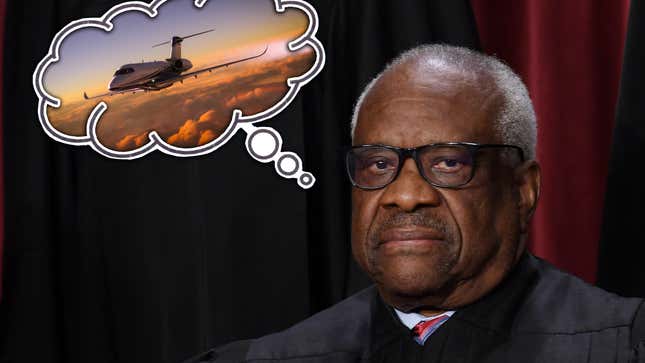 Image for article titled Clarence Thomas Sure Seems To Love Private Jets And Mega Yachts