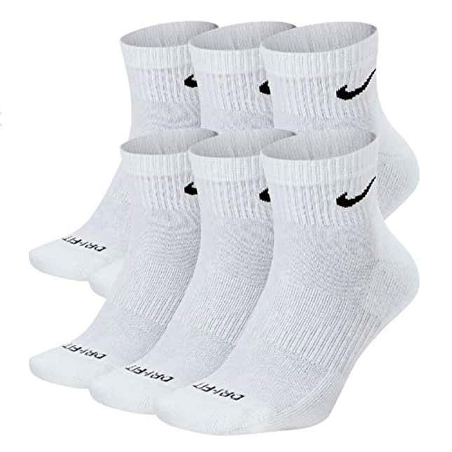 Image for article titled NIKE Plus Cushion Socks (6-Pair) (M (Men&#39;s 6-8 / Women&#39;s 6-10), Now 36% Off