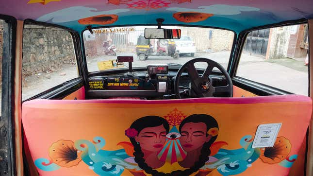 Image for article titled Photos: A Mumbai taxi cab gets a stunning, symbolic makeover from an Indian and Pakistani design dream team