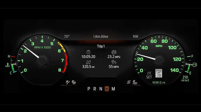 Retro-inspired digital gauge cluster screen