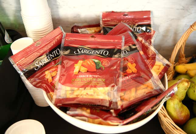 Sargento cheese on display. 