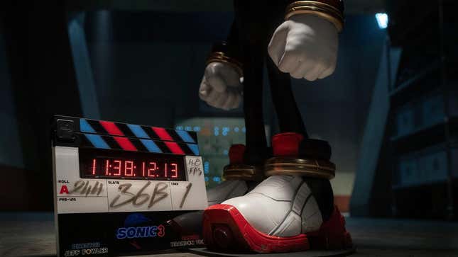 Shadow the Hedgehog on set of the third Sonic movie.