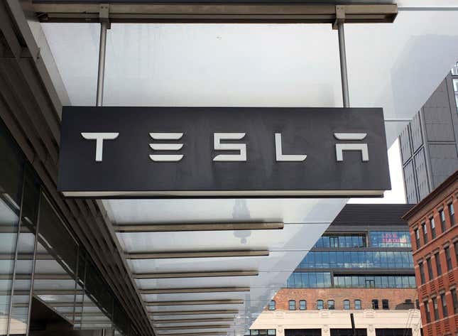 The Tesla Automobile dealership on August 14, 2020 in Downtown Manhattan, New York City.