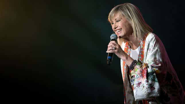 Olivia Newton-John performs during Fire Fight Australia at ANZ Stadium on February 16, 2020, in Sydney, Australia.