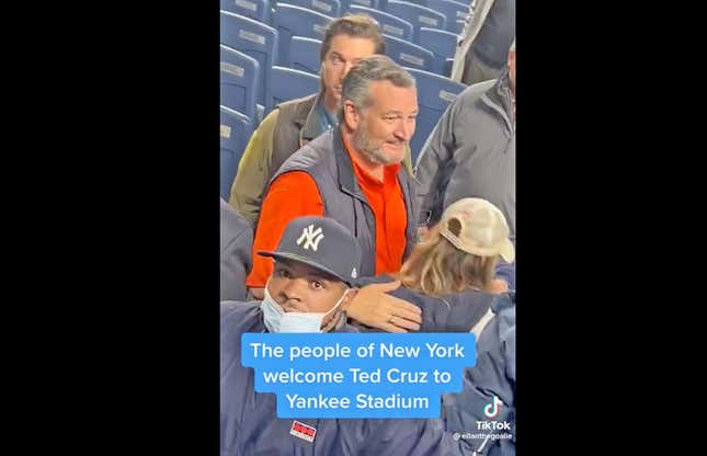 Baseball Fans Flip Off Ted Cruz During Game at Yankee Stadium