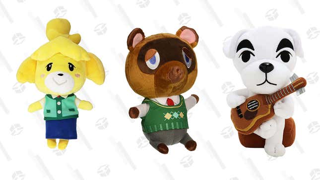 Little Buddy Isabella Plush | $10 | Amazon
Little Buddy Tom Nook Plush | $10 | Amazon
Little Buddy K.K. Slider Plush | $10 | Amazon