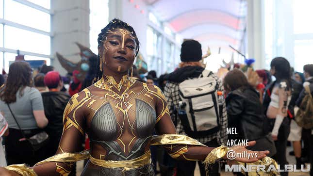 A photograph of a cosplayer at C2E2 2025