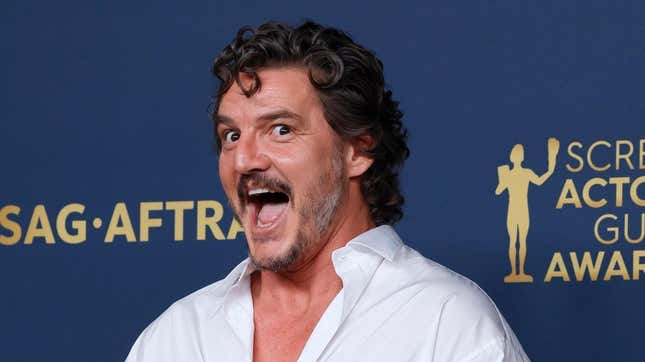 Pedro Pascal looking very excited at the SAG Awards
