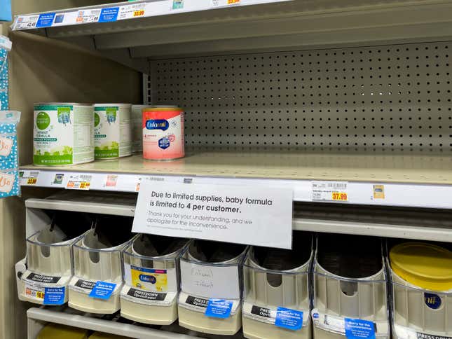 Image for article titled House Dems Introduce Legislation to Curb Infant Formula Shortage