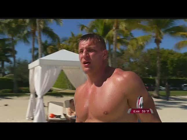 Gronk Hangs Out At The Beach, Hits On Local News Reporter
