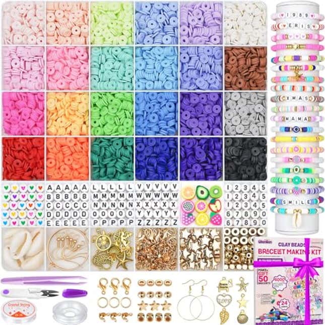 Image for article titled Gionlion 6000 Clay Beads Bracelet Making Kit, Now 67% Off