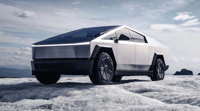 Tesla Cybertruck in snow
