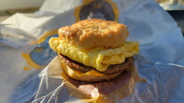 McDonald's sausage egg and cheese biscuit