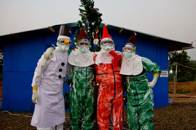 Image for article titled Photos: Christmas in an Ebola ward