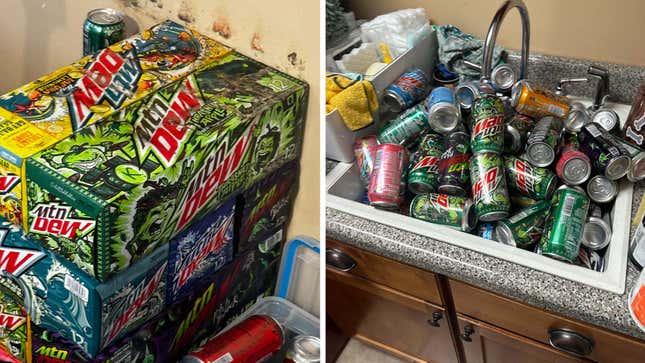 Imagen para el artículo titulado Un coleccionista de Mountain Dew retira del mercado una fuga desastrosa que arruinó más de 100 latas