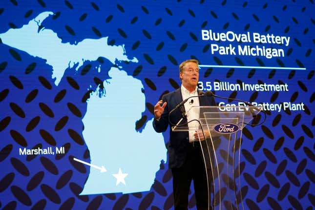 Ford Motor Co. Chairman Bill Ford announced plans for a battery facility in Marshall, Michigan. That factory is on track to make batteries in 2026. 