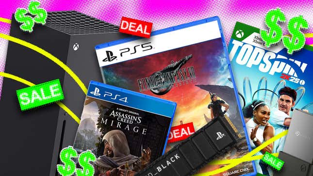 An image shows multiple gaming items on sale during Prime Day 2024. 