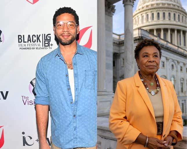 Jussie Smollett and Barbara Lee