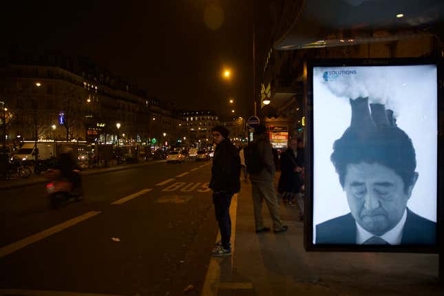 Image for article titled Photos: These subversive ads rip into the corporate sponsors of the Paris climate talks