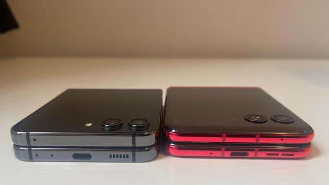 a photo of the z flip 5 and razr+