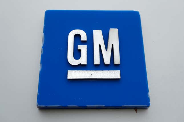 FILE - The General Motors logo is seen, Jan. 27, 2020, in Hamtramck, Mich. The venture capital arms of General Motors and Stellantis are among investors sinking $33 million into a Minnesota company with technology to make magnets for electric vehicle motors without using expensive rare-earth metals. (AP Photo/Paul Sancya, File)