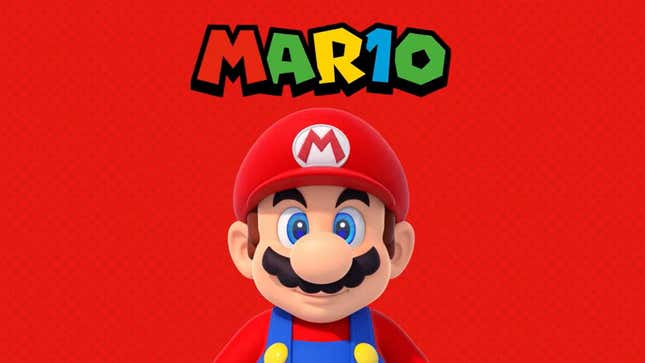 Mario on a red background with "MAR10" in block letters