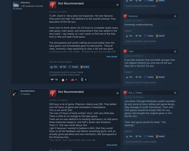 Screenshot shows negative Steam reviews. 