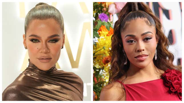 Khloe Kardashian, left; Jordyn Woods.